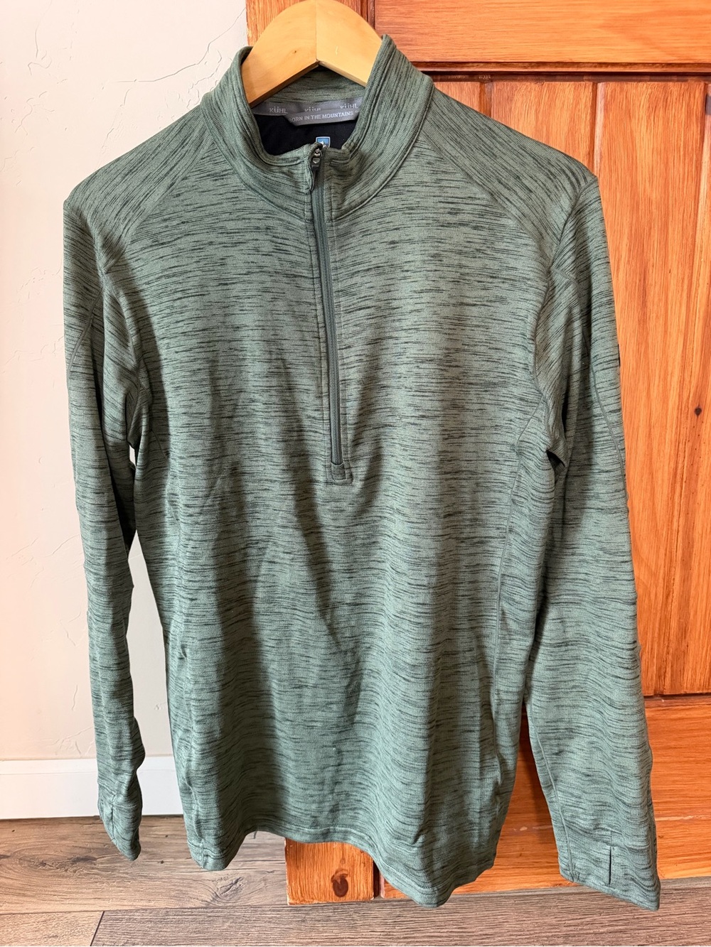 KÜHL Men's Large Green Long Sleeve Quarter-Zip Performance Pullover EUC